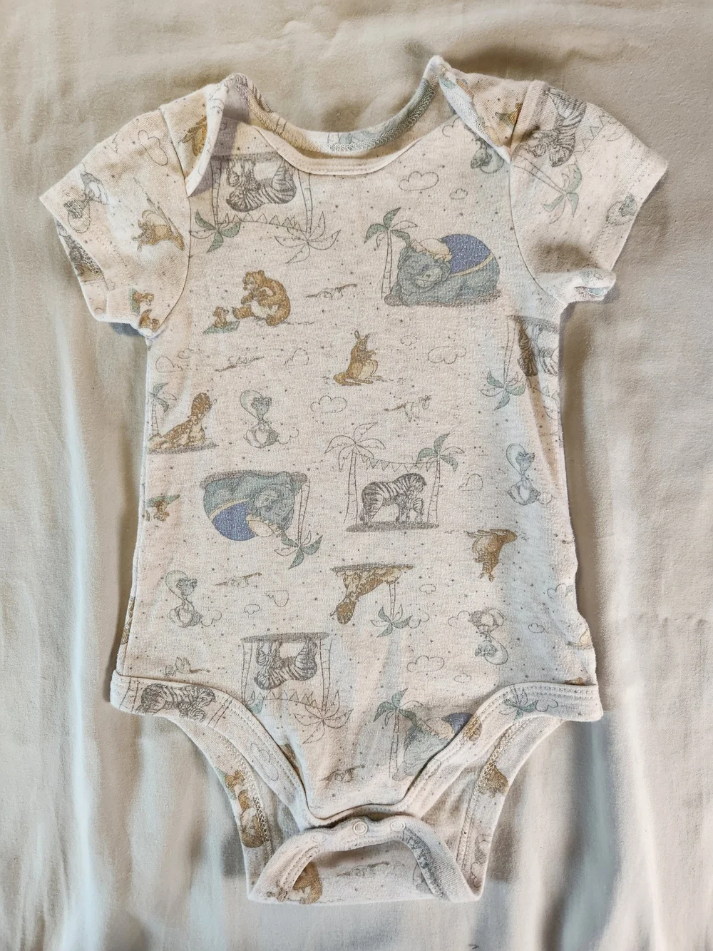 Disney Baby Cotton Knit Short Sleeve One Piece Outfits Size 12M Set Of 7